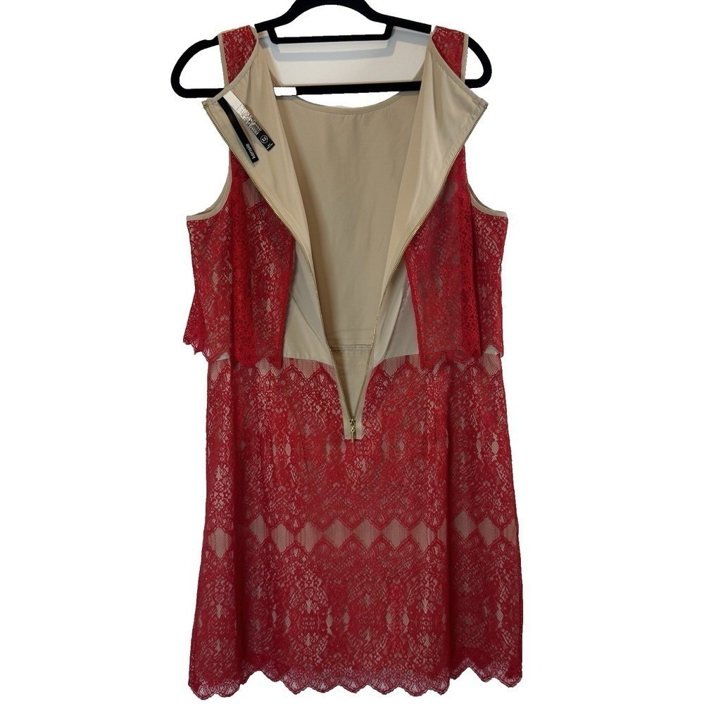 Kensie Red Lace Dress Romantic Feminine Cocktail Party Wedding Formal Size XL - Picture 7 of 10